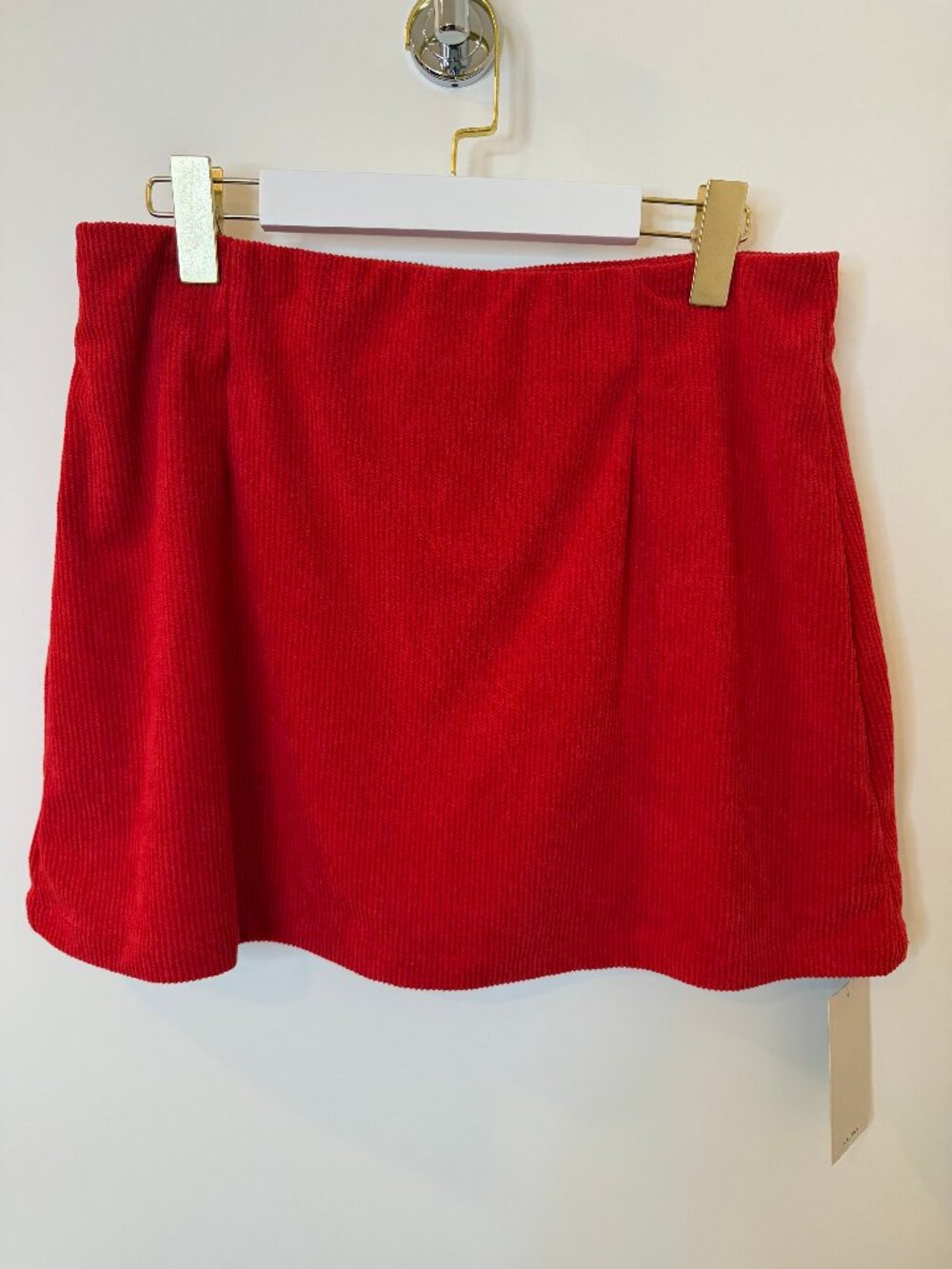 Halara Red Corduroy Skort with Built-In Shorts Size Large NWT